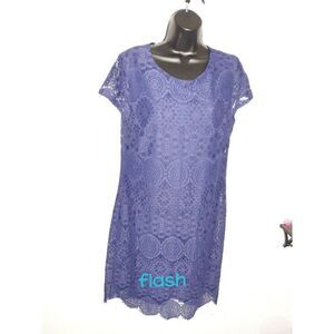 Laundry by Shelli Segal navy lace dress